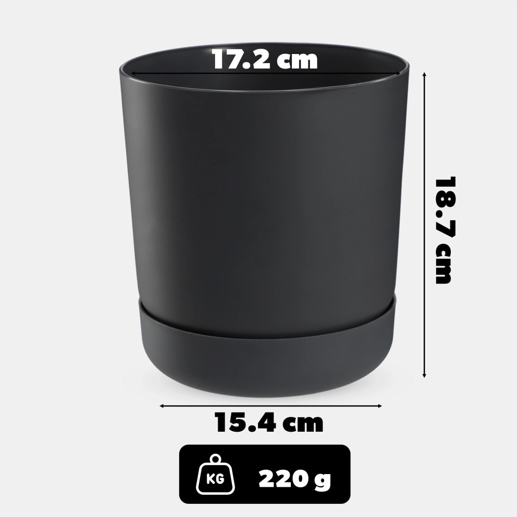 Vaso da fiori KADAX con supporto, coperchio, ciotola rotonda, 17 cm, antracite