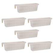 Rondine 60 - set di 6 balconiere intrecciate da 60cm con agganci regolabili e riserva d'acqua Panna