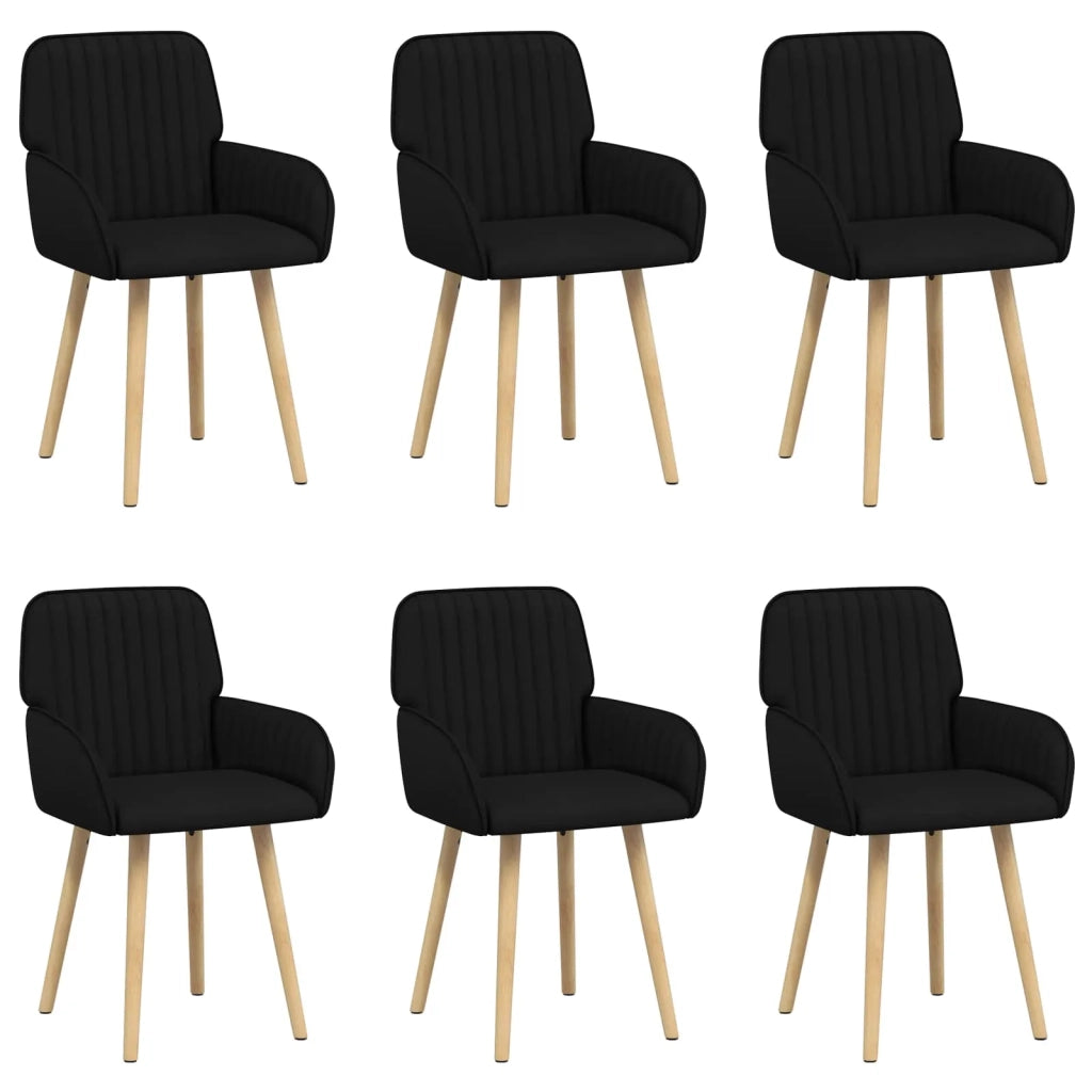Sedie da pranzo 6 pz Tessuto Nero 56,5 x 50 x 87,5 cm 3428203