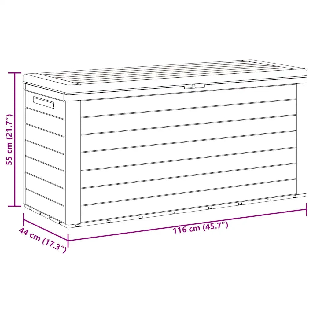 Baule da Giardino Marrone 116x44x55 cm CFW1181010