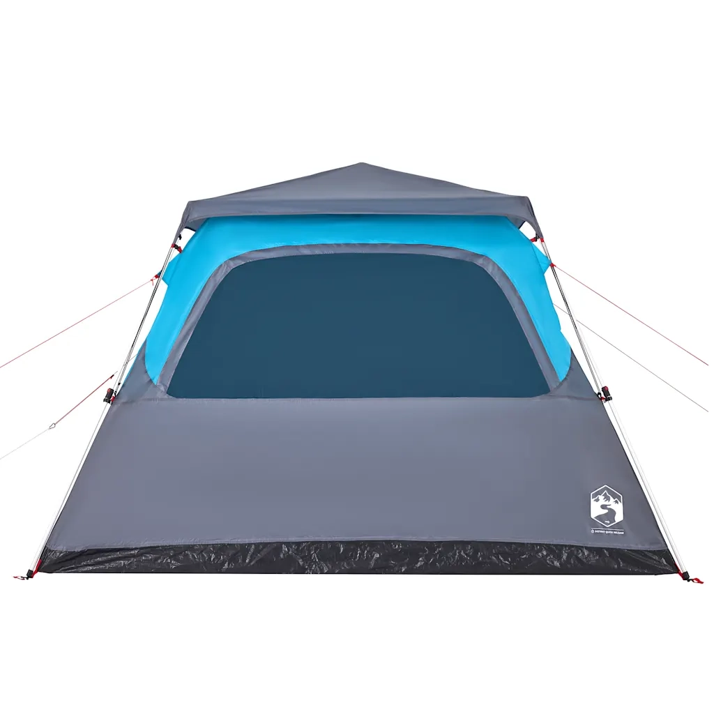 Tenda Familiare a Cupola 6 Persone-Tenda da campeggio Blu a Rilascio Rapido
