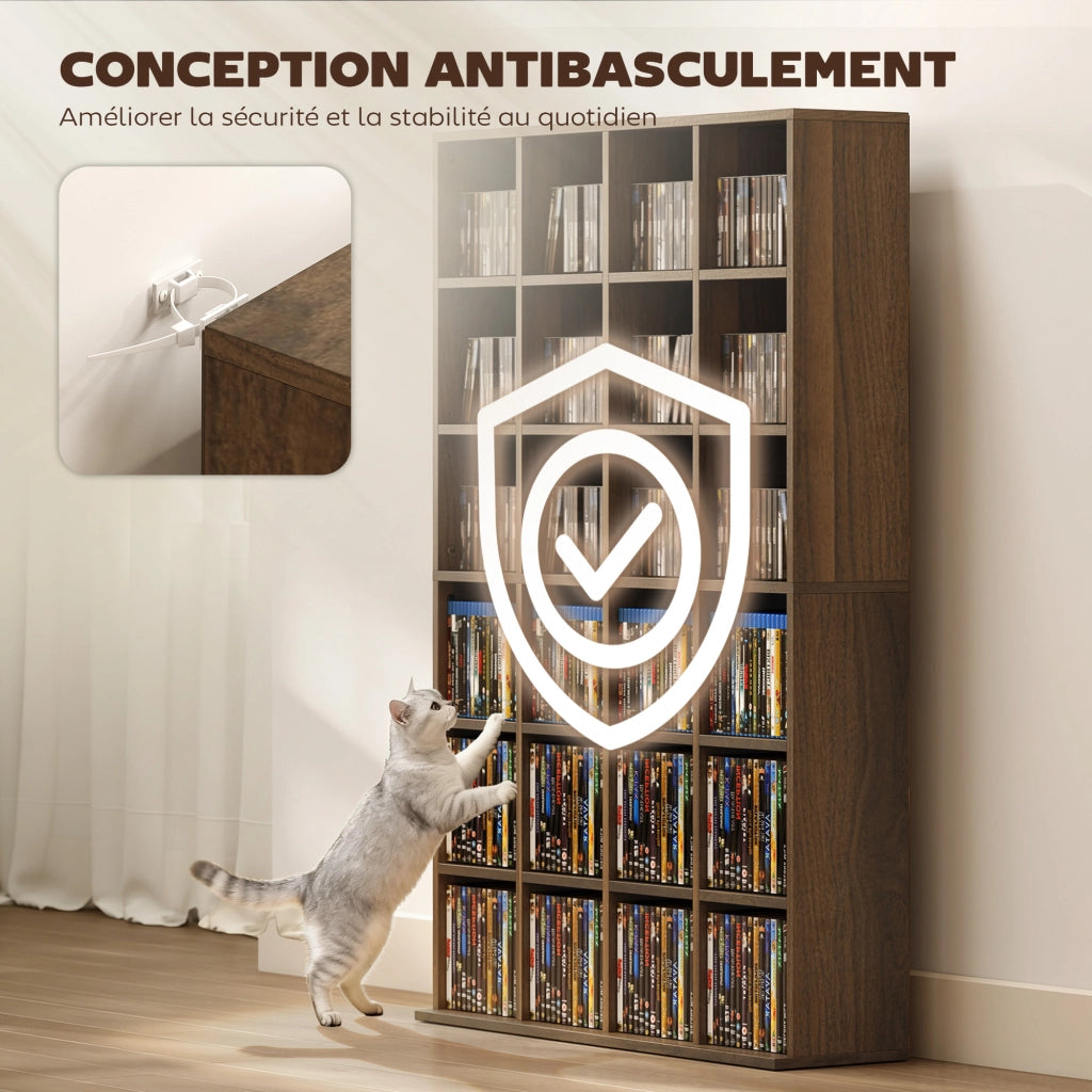 Libreria in legno con ripiani regolabili ¨C zephmum ¨C marrone 89x130.5cm