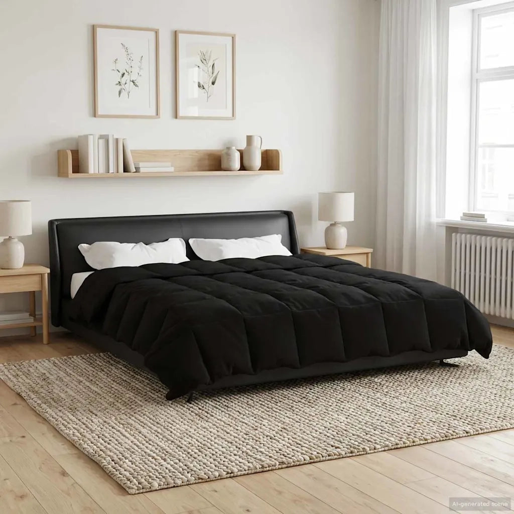 Piumone Completo Annuale Nero 200 x 240 cm Microfibra