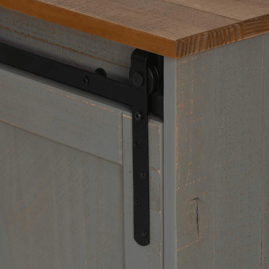 Mobile TV HALDEN 150 x 40 x 60 cm con ante scorrevoli e moderno contenitore in pino grigio 02_0057825