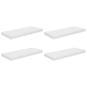 4 pz Scaffali a Parete | Ripiano a parete | Mensole a Parete Bianco Lucido 60x23,5x3,8 cm in MDF
