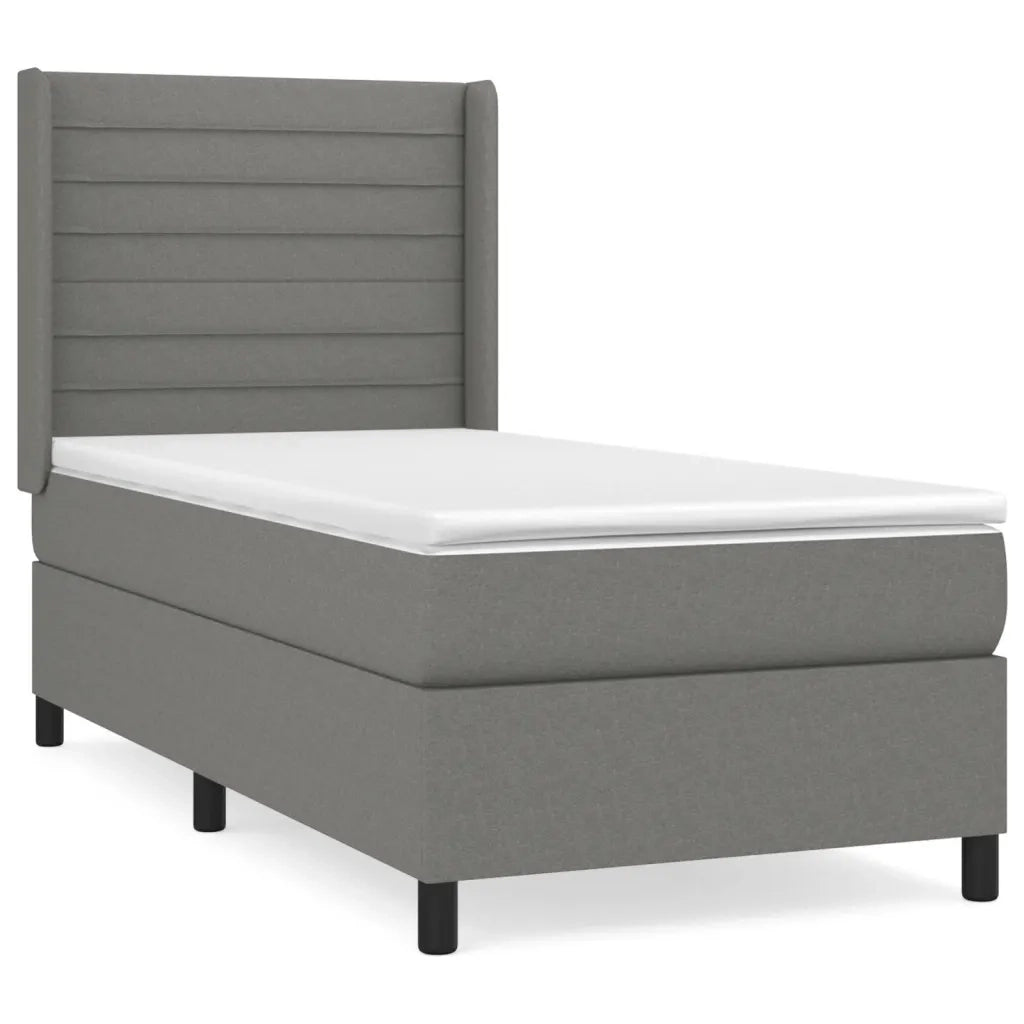 Giroletto a Molle con Materasso Grigio Scuro 80x200 cm Tessuto 3131466