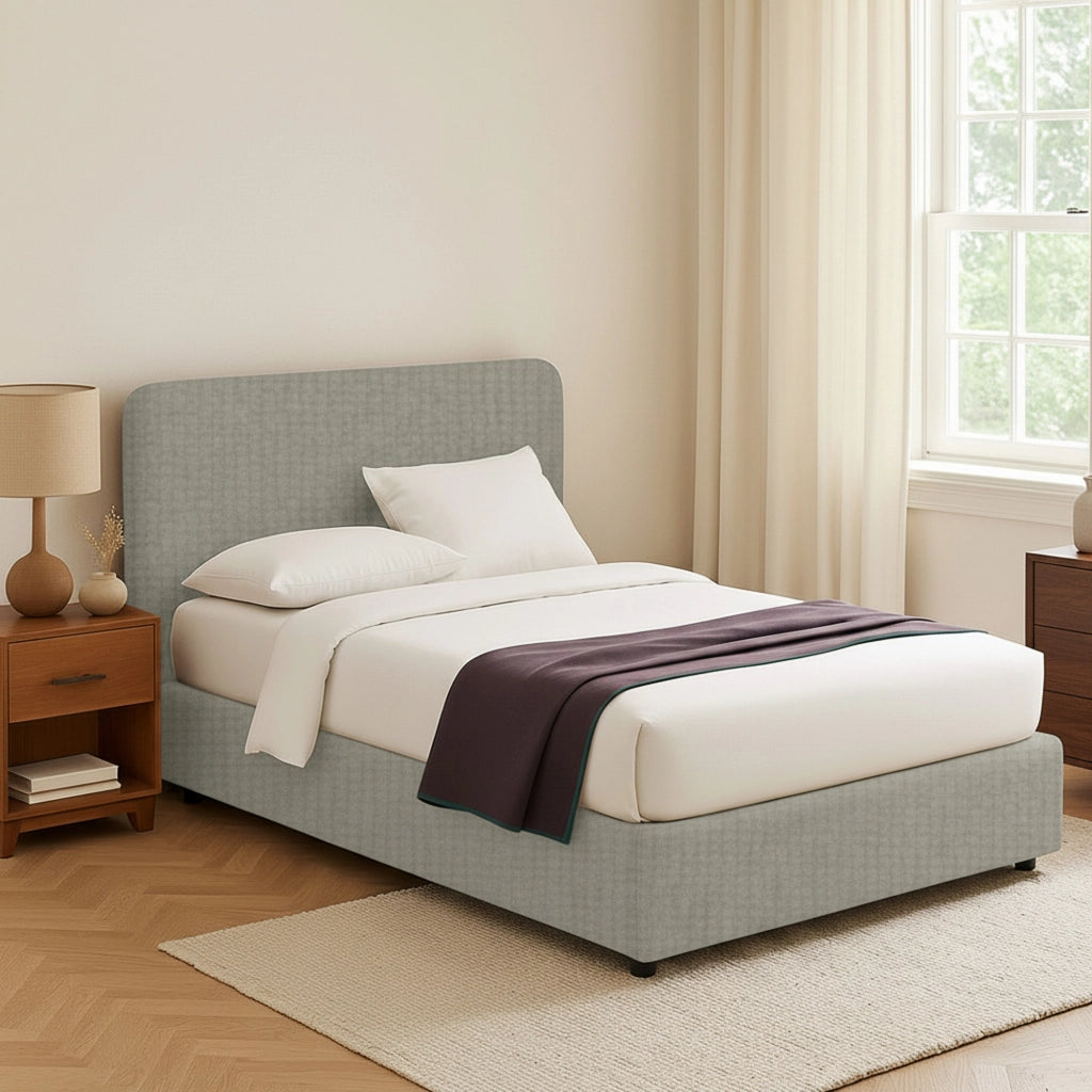 Poole, Letto Piazza e Mezza Sfoderabile Made in Italy, Grigio