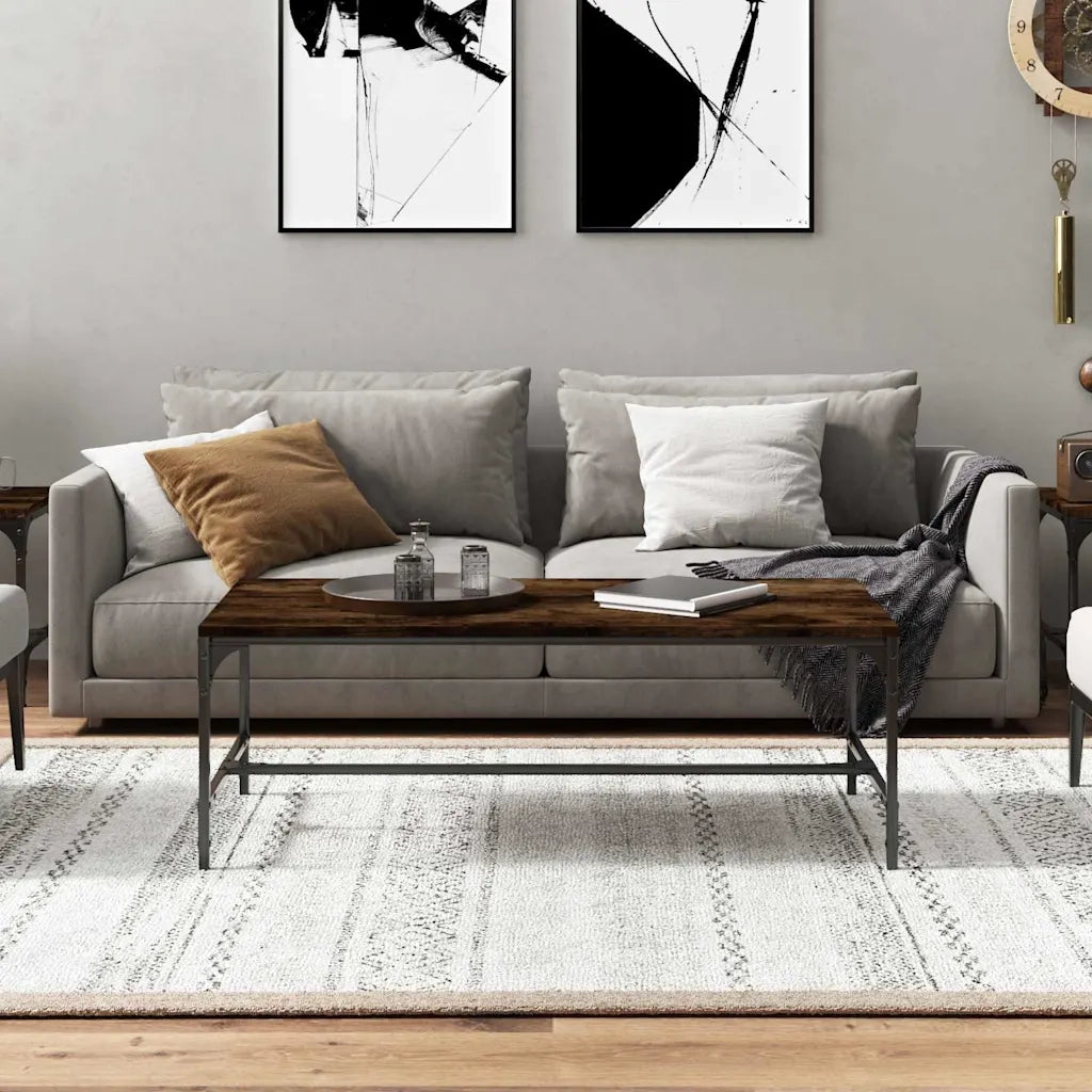 Tavolino da salotto | Tavolino da caff¨¨ | Tavolino da Soggiorno Rovere Fumo 100x50x35 cm Legno Multistrato