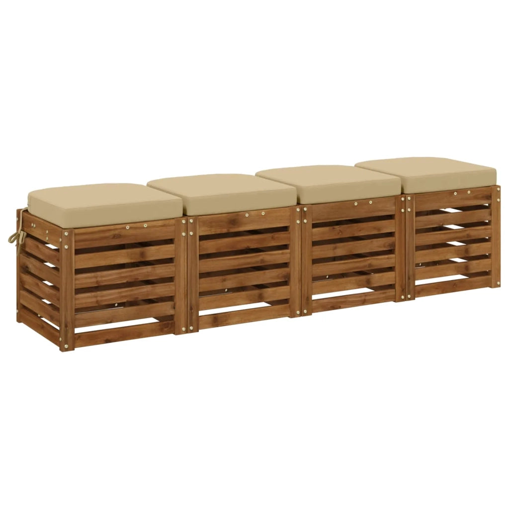 Cuscini per sedile a 4 pezzi SOEST 4 pcs 100% Poliestere Beige 945250