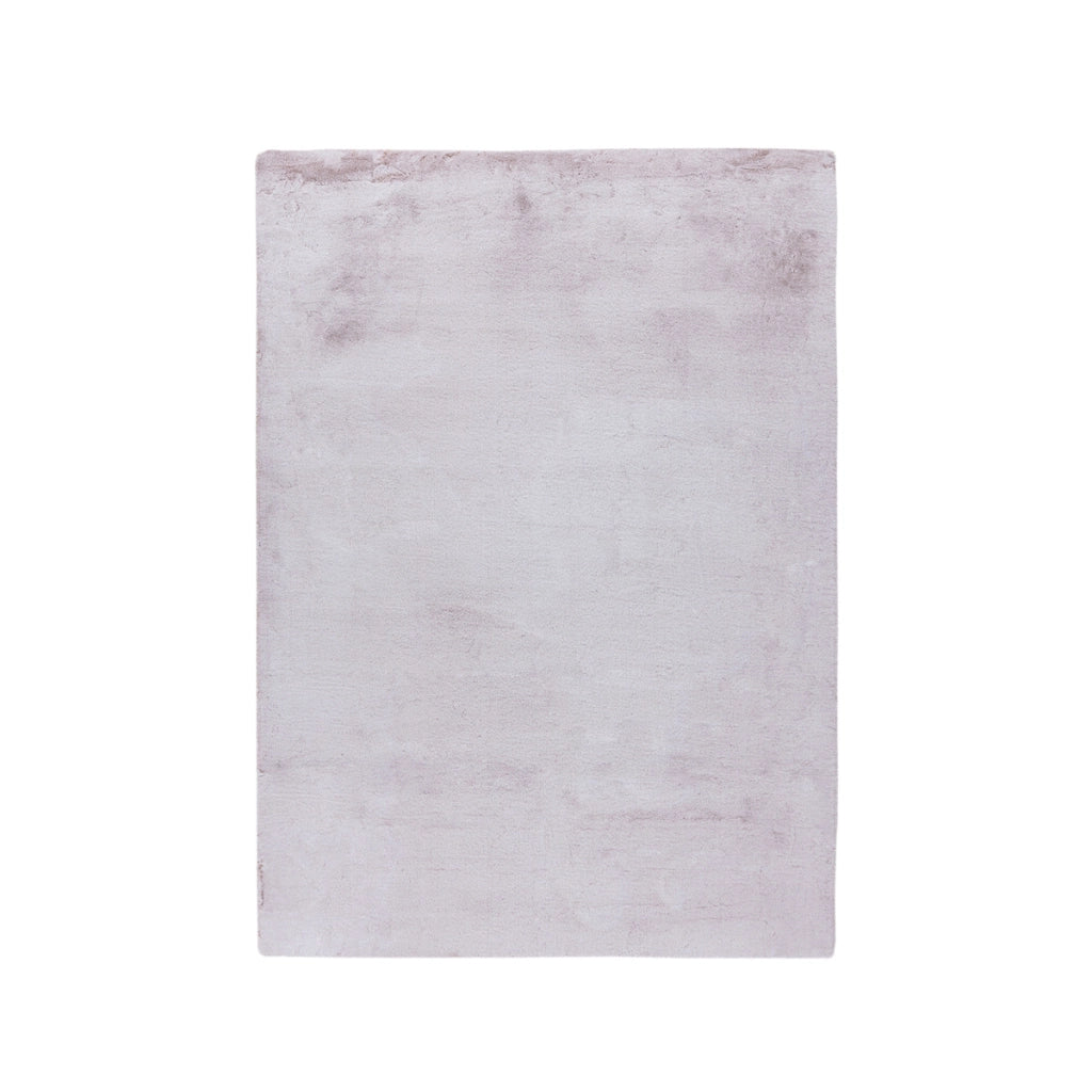 Tappeto morbido Raika Rosa e Bianco in poliestere
