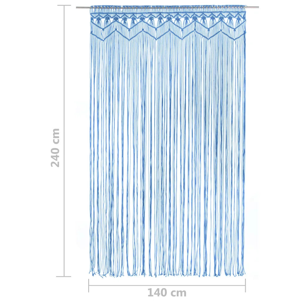 Tenda MacramÃ¨ Blu 140x240 cm in Cotone