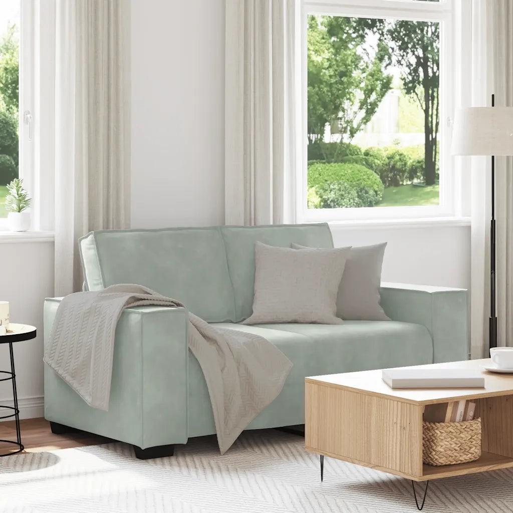 Divano a 2 Posti Grigio Chiaro 160x78x84 cm in Velluto 4105010