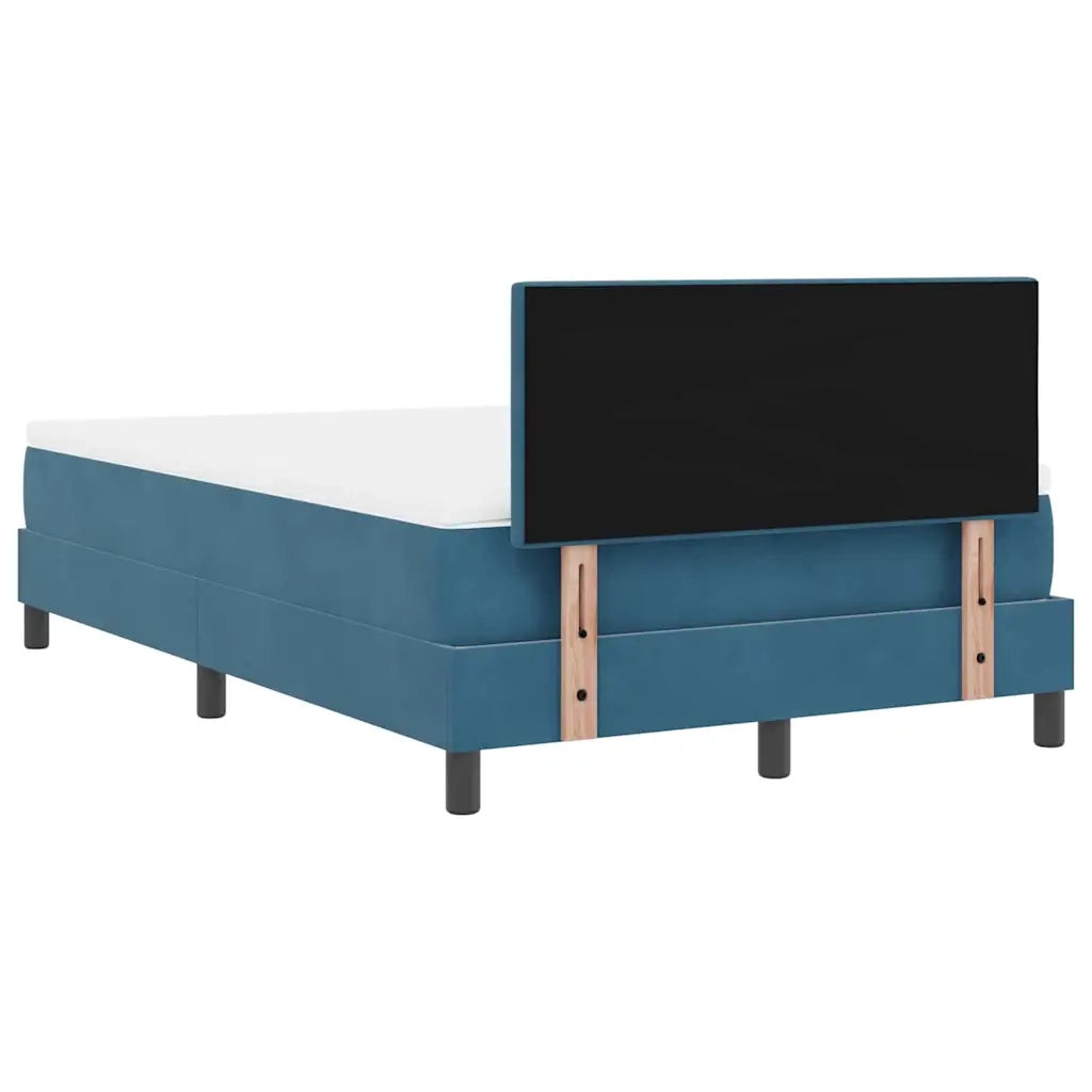 Letto a molle con materasso Blu Scuro 120 x 190 cm Velluto 3339162