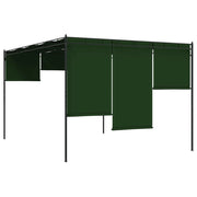 Gazebo | Pergolato 4 x 3 x 2,3 m Verde Poliestere e Acciaio