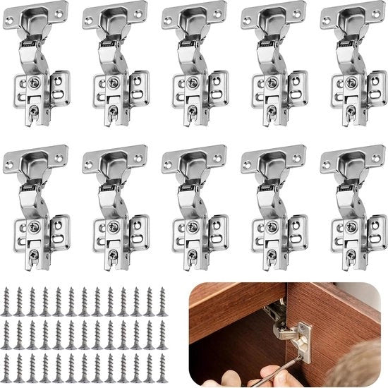 10 pezzi di fermabianchi in argento per porte di armadi con molla idraulica chiusura morbida - fermabianchi standard per angolo per porte di armadi