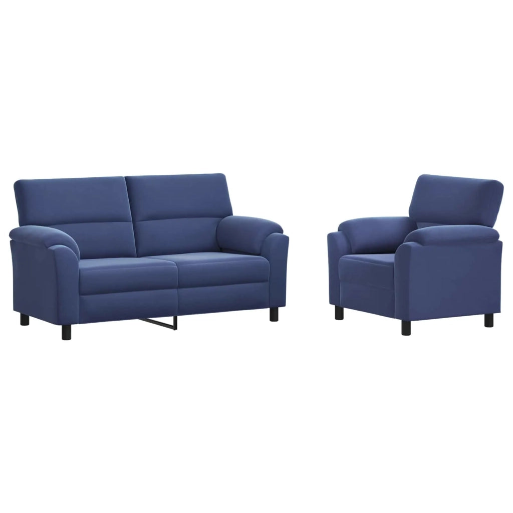 Set di divani 2 pcs Blu Polizia Velluto 3430446