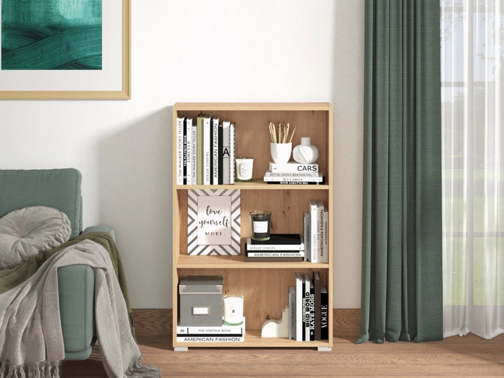 Biblioteca Moiano, Libreria 2 Ripiani, 70x24.5x107.5h cm Marrone Rovere Nodi