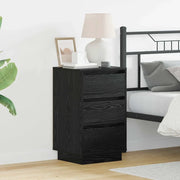 Armadio da Notte con cassetto Rovere Nero 39 x 34,5 x 65 cm 869627