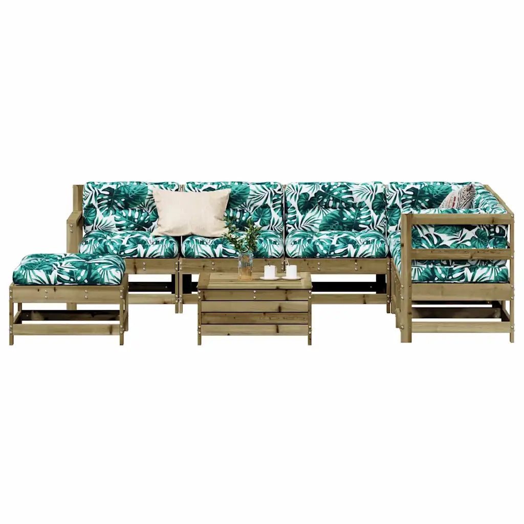 Set Divani da Giardino 8pz con Cuscini Legno Impregnato di Pino 3250611