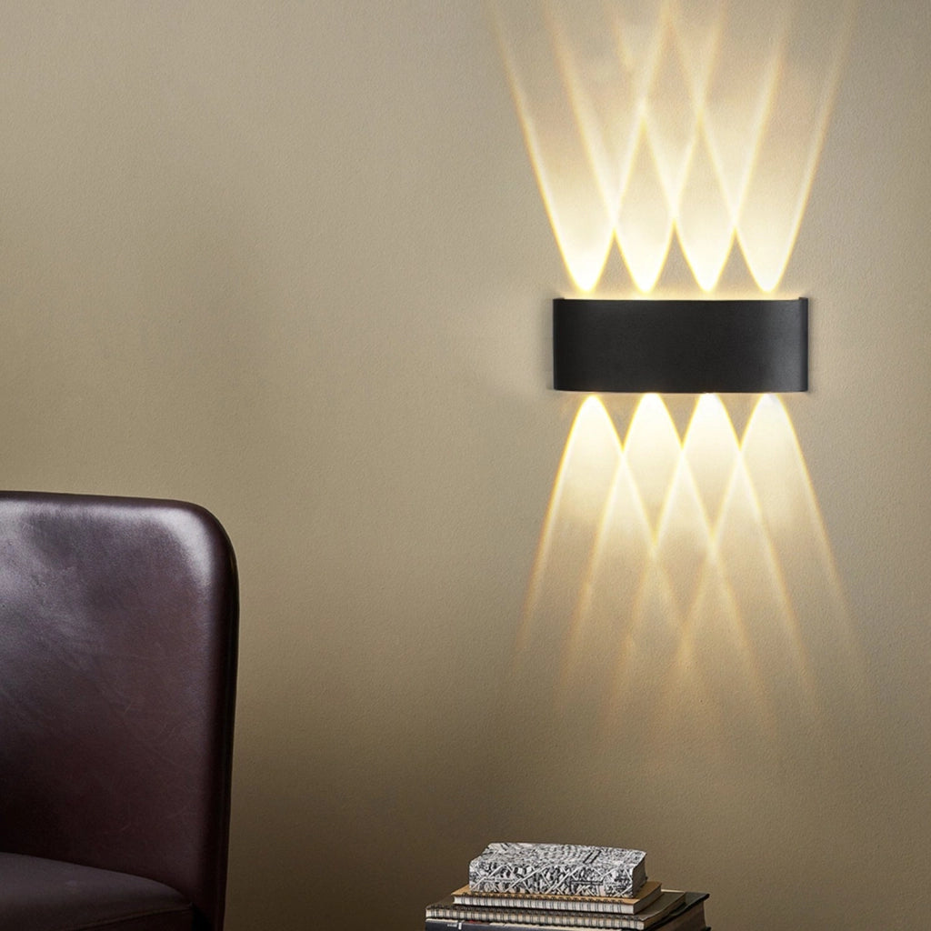 ZMH Lampada da parete a LED per interni set di 2 lampade da parete per esterni nere up down applique da esterno 7W IP65
