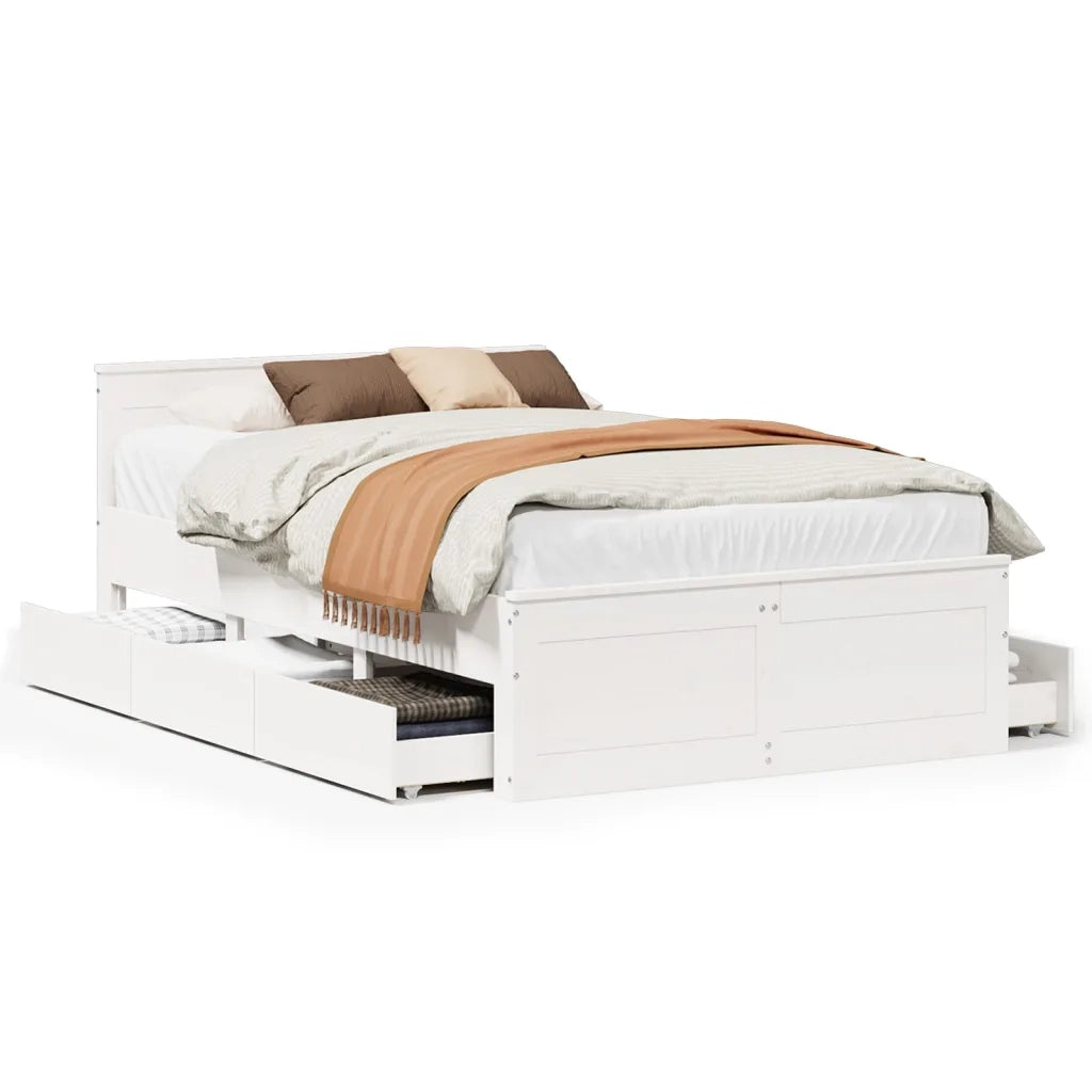 Giroletto senza Materasso con Testata Bianco 120x200 cm Pino 3308769