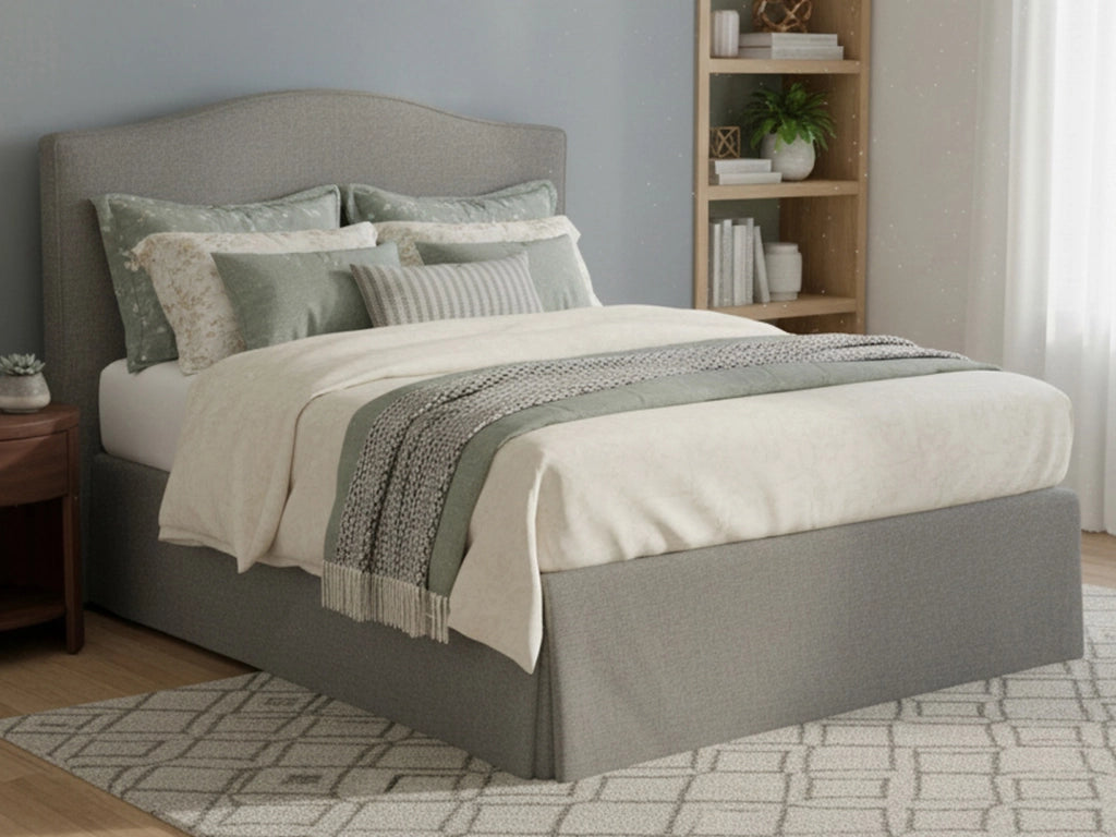 Morley, Letto Matrimoniale Sfoderabile Made in Italy, Grigio Cenere