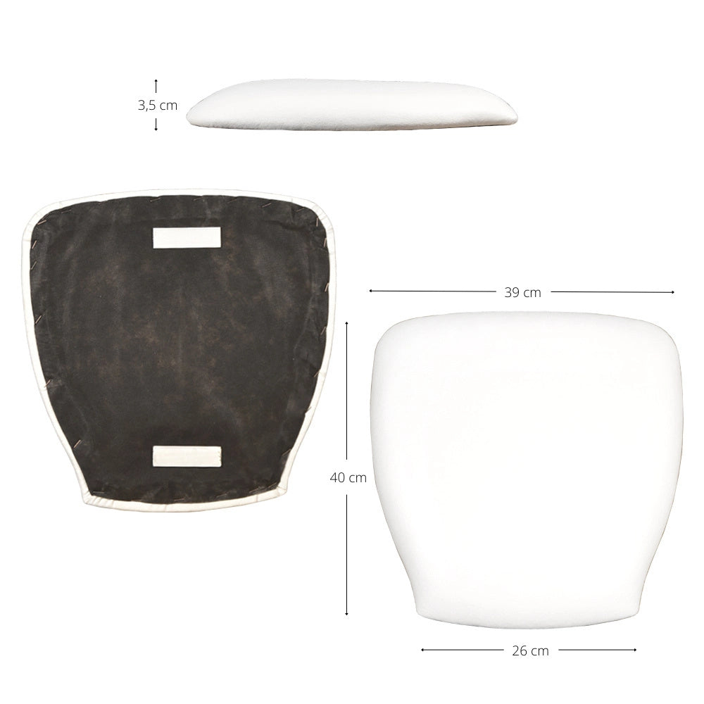 Set da 20 Sedie Venus in Plastica Bianche con cuscino similpelle bianco