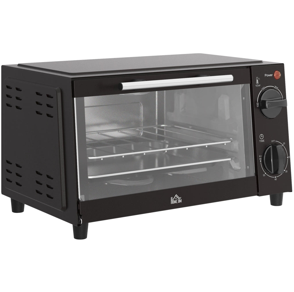Forno elettrico compatto ULEVR con temperatura 100-230 ¡ãC, timer 60 min, griglia e teglia, nero