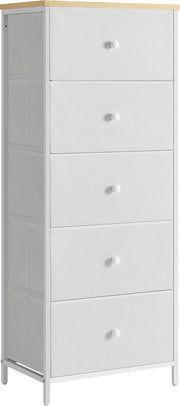 Lavatrice – Con 5 piccoli cassetti in tessuto – Camel beige – Crema bianca