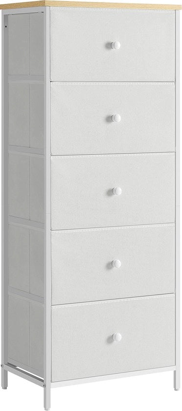 Lavatrice – Con 5 piccoli cassetti in tessuto – Camel beige – Crema bianca