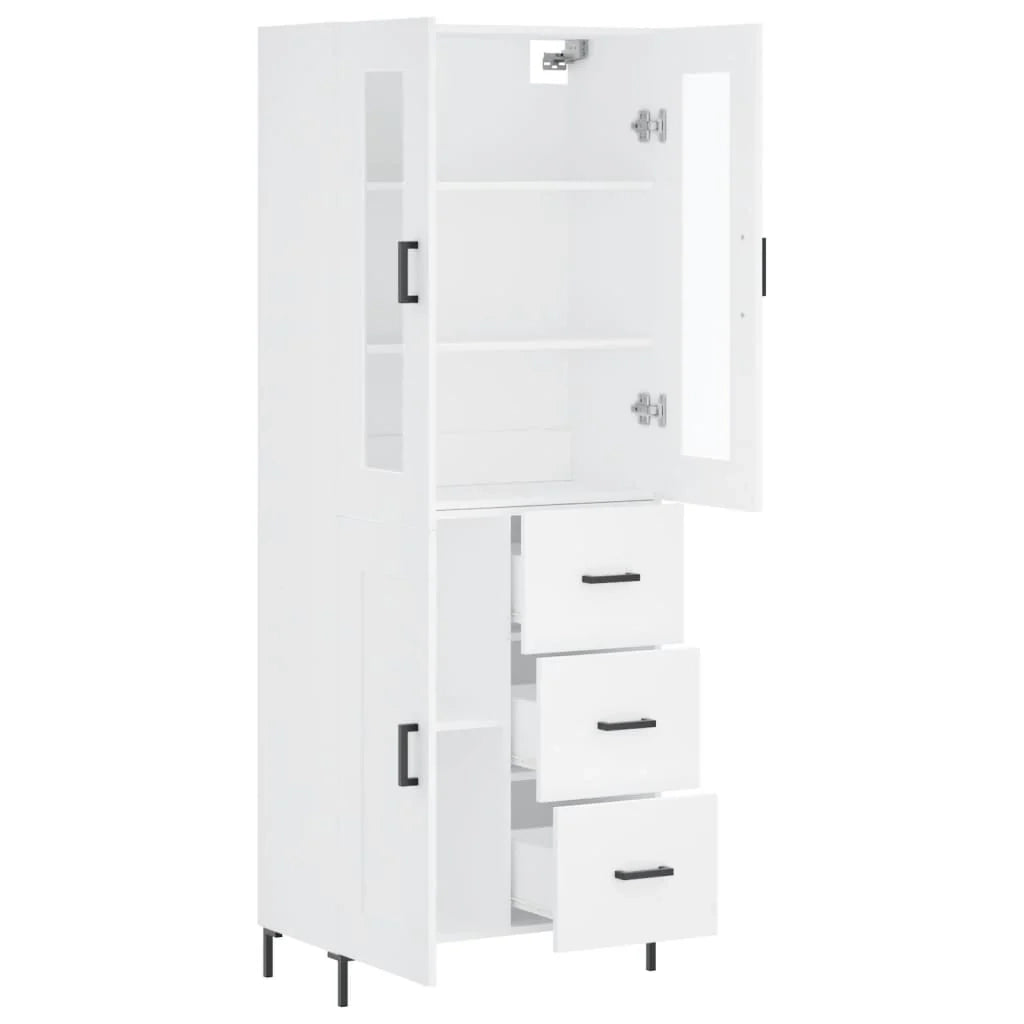 Buffet credenza cassettiera mobiletto mobile contenitore organizer cucina soggiorno salotto alto 69,5 x 34 x 180 cm legno ingegnerizzato bianco 02_0032641