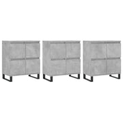 Credenze 3 pz | Madia | Buffet da pranzo | Armadio da pranzo Grigio Cemento in Legno Multistrato