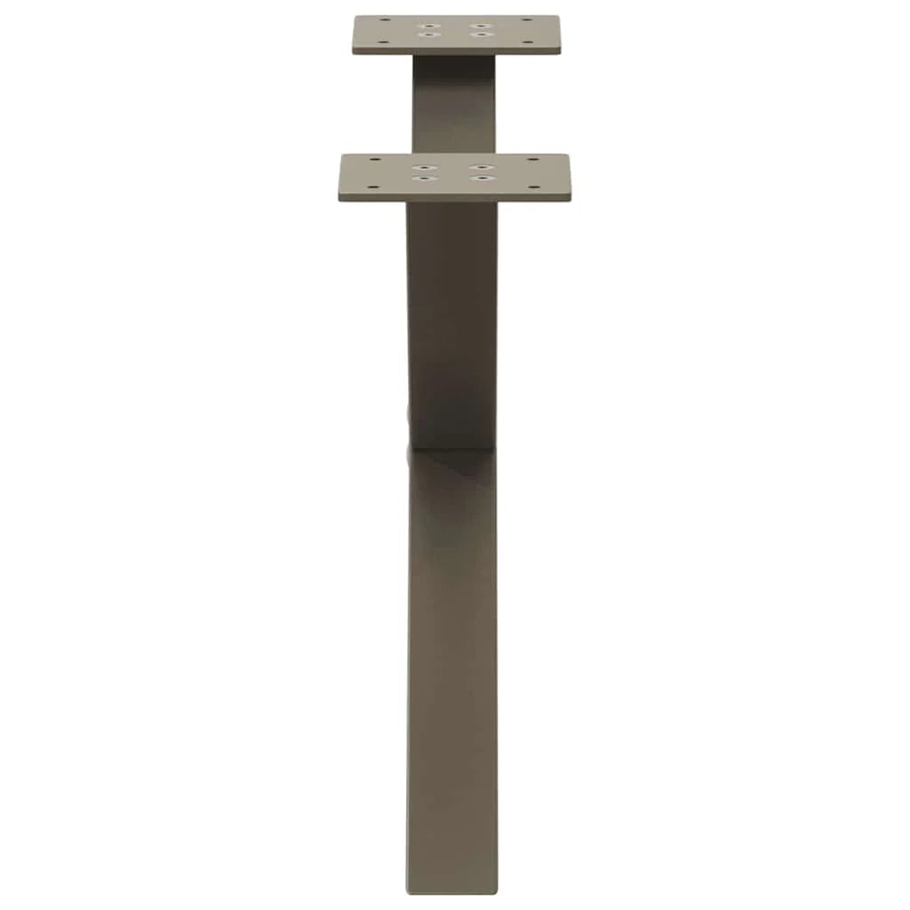 Set di 2 gambe regolabili per tavolino a forma di X 50 x 30 cm in acciaio naturale 02_0057154