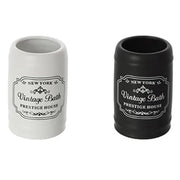 PORTASPAZZOLINI IN CERAMICA MODELLO NEW YORK DIM. CM(LXPXH):ø8Xø8X11,5  BIANCO   Idroweb