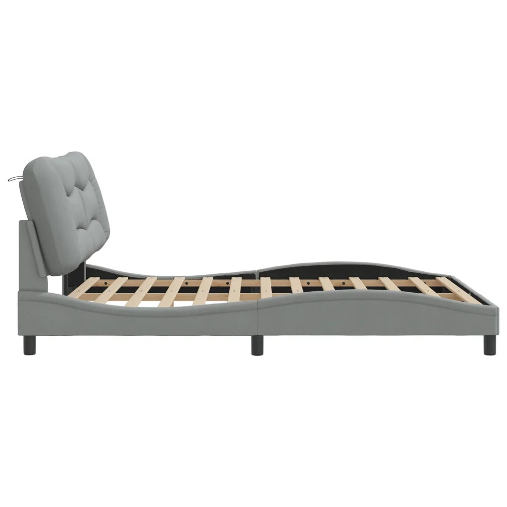 Giroletto con LED senza Materasso-Struttura Letto Hvar 160x200 cm Tessuto 673815