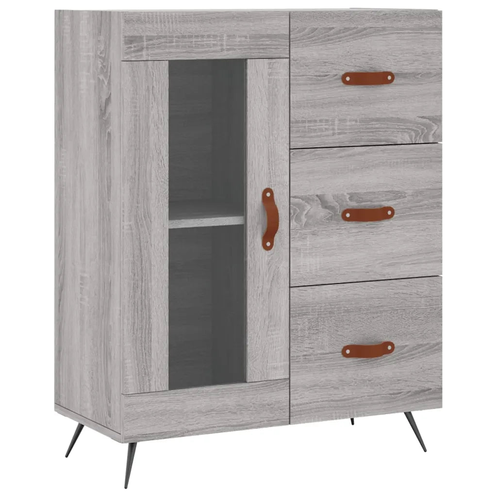 Credenza Grigio Sonoma 69,5x34x180 cm in Legno Multistrato 3198575