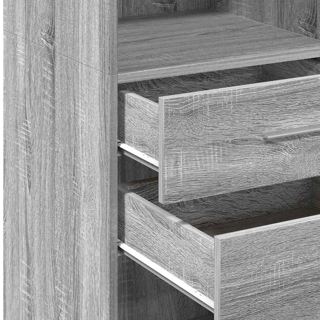 Buffet credenza cassettiera armadio mobile contenitore organizer cucina soggiorno salotto rovere Sonoma alto 30 x 42,5 x 124 cm legno ingegnerizzato grigio 02_0035170