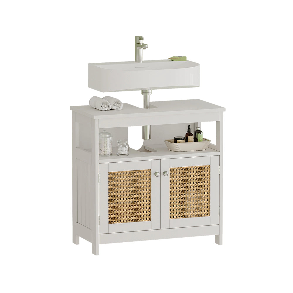 Vicco Mobile sottolavabo per bagno Bianco 60 x 60 cm con 2 ante e vano a giorno