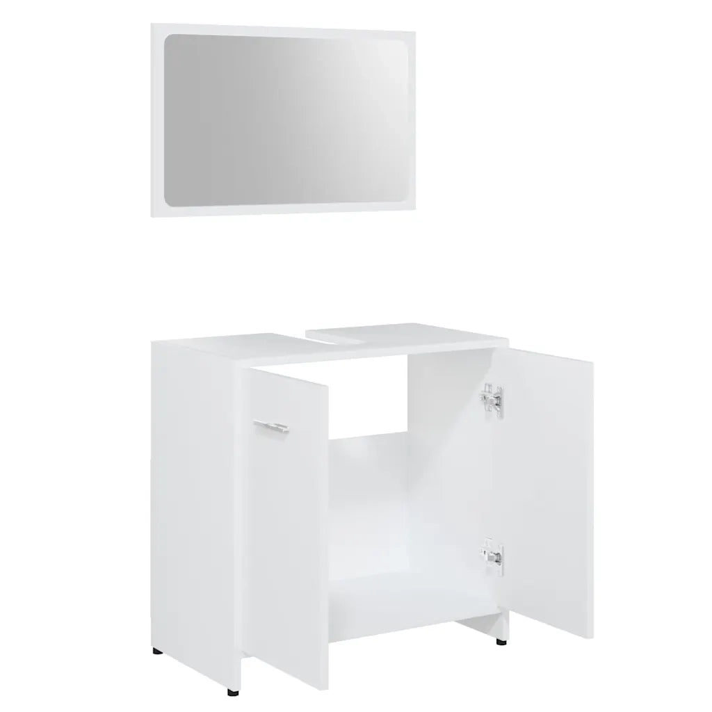 Set Mobili da Bagno | Armadio da bagno Bianco in Legno Multistrato