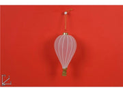 Appendino Decorativo Natale Mongolfiera in Vetro Bianca 13 cm