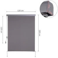 Tenda Avvolgibile Parasole con Manovella, Installazione a Muro o Soffitto, 120x200cm, Grigio