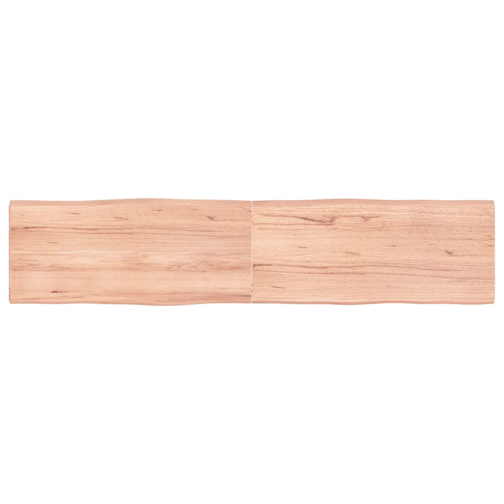 Piano Tavolo Marrone Chiaro 180x40x(2-4) cm Rovere Non Trattato