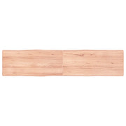 Piano Tavolo Marrone Chiaro 180x40x(2-4) cm Rovere Non Trattato