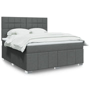 Giroletto a Molle con Materasso Grigio Scuro 180x200 cm Tessuto