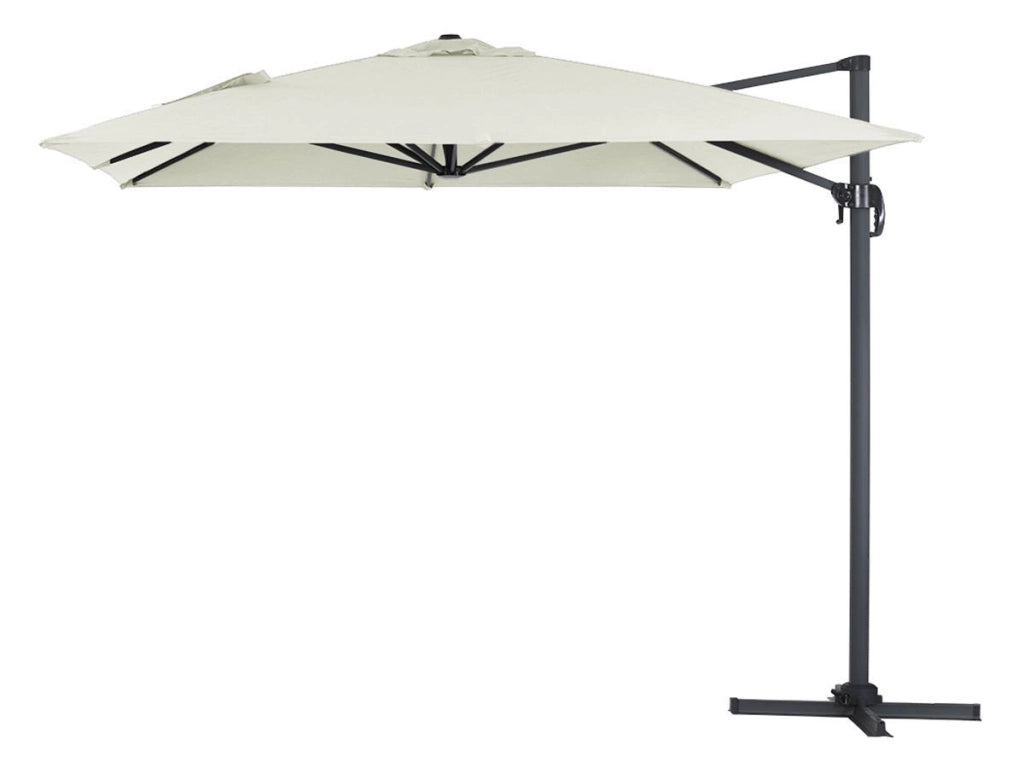 Ombrellone decentrato in alluminio SUN 4 - Rettangolare - 3 x 4 m - Ecru