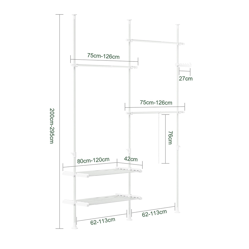 SoBuy Cabina armadio 195x42x295cm FRG34-II-W