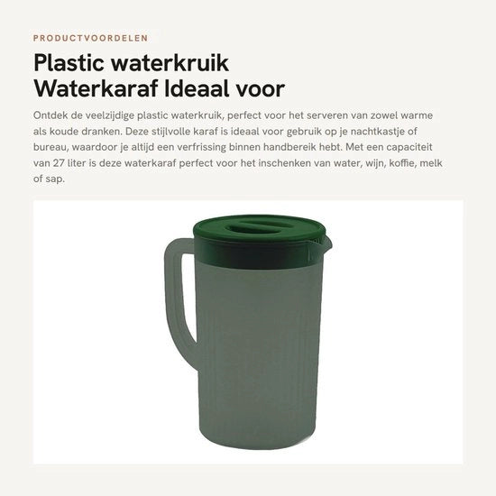 Vaso da acqua trasparente per desktop con filtro e coperchio