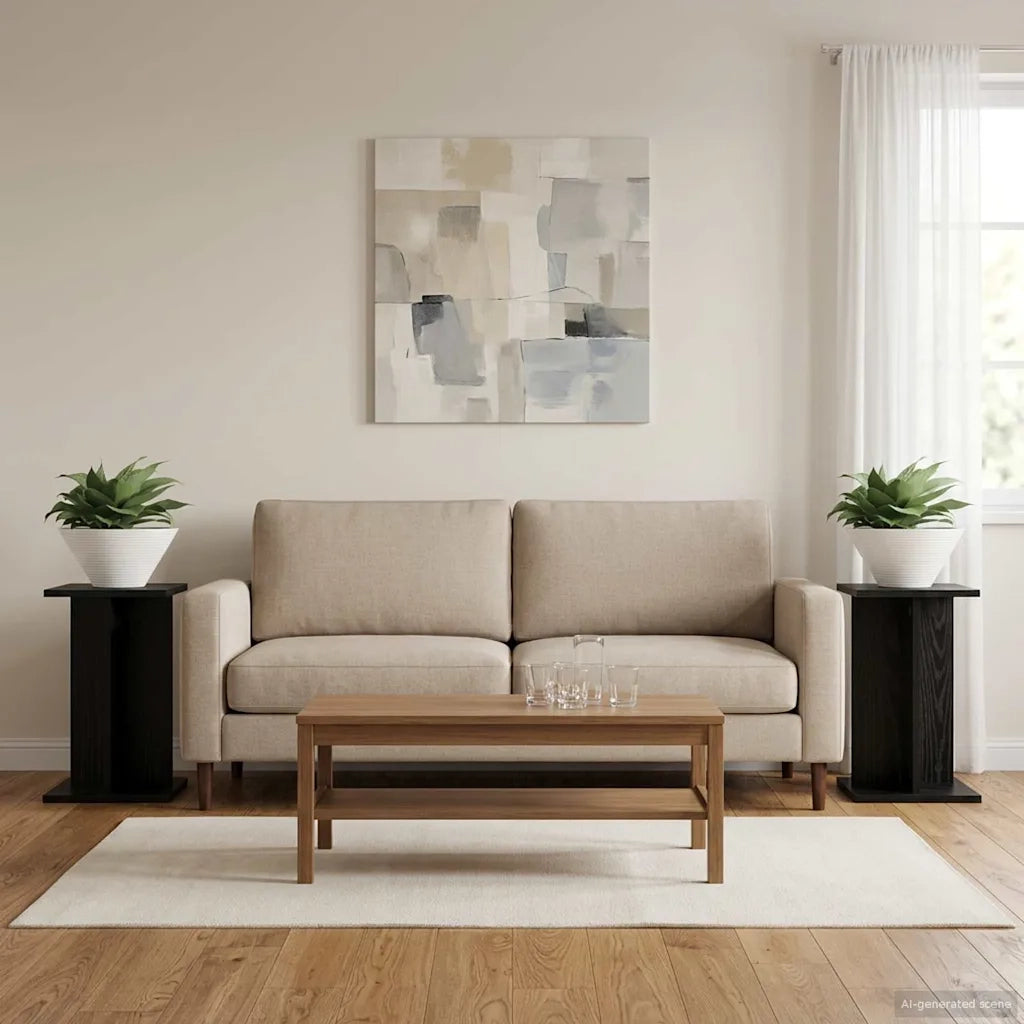 Supporto per piante | Sostegno per piante 2 pz Rovere Nero 25 x 25,5 x 40,5 cm