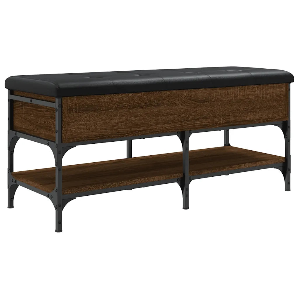 Panca Porta Scarpe-Sgabello-Panca Scarpiera Rovere Marrone 102x42x45cm Legno Multistrato