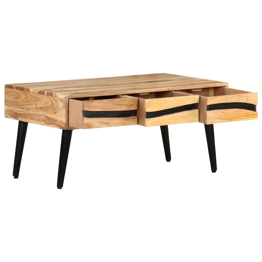 Tavolino da Salotto 88x50x42 cm in Legno Massello di Acacia 322676